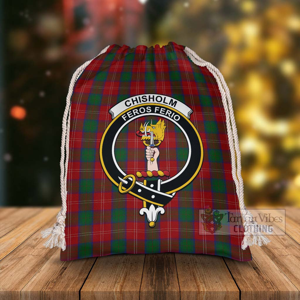 Tartan Vibes Clothing Chisholm Tartan Christmas Santa's Bag with Family Crest