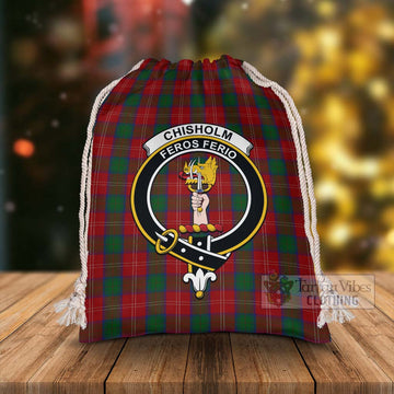 Tartan Vibes Clothing Chisholm Tartan Christmas Santa's Bag with Family Crest