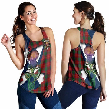 Tartan Vibes Clothing Chisholm Tartan Family Crest Women's Racerback Tanks Scottish Thistle Celtic Inspired