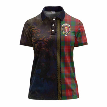 Chisholm Tartan Family Crest Women's Polo Shirt Alba Gu Brath Be Brave Lion Ancient Style