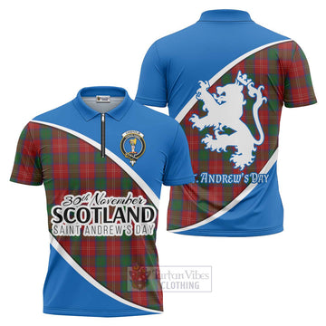Tartan Vibes Clothing Chisholm Family Crest Tartan Zipper Polo Shirt Celebrate Saint Andrew's Day in Style