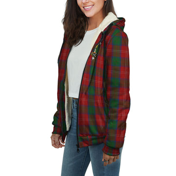 Chisholm Tartan Sherpa Hoodie with Family Crest