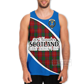 Tartan Vibes Clothing Chisholm Family Crest Tartan Men's Tank Top Celebrate Saint Andrew's Day in Style