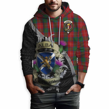 Chisholm Tartan Family Crest Hoodie Lion Rampant Royal Thistle Shield Celtic Inspired