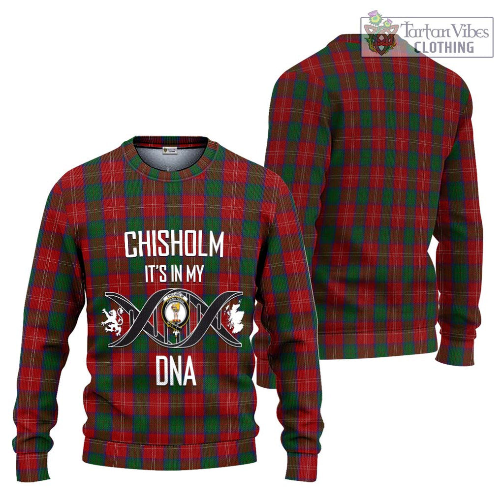 Chisholm Tartan Knitted Sweater with Family Crest DNA In Me Style Unisex - Tartanvibesclothing Shop