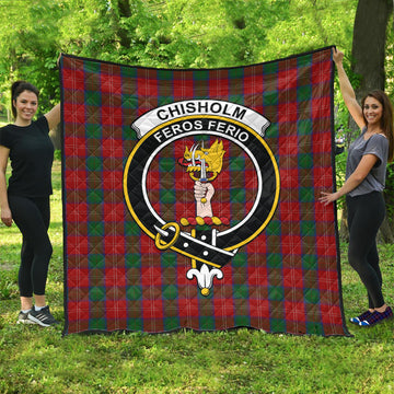 Chisholm Tartan Quilt with Family Crest