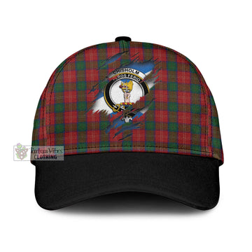 Chisholm Tartan Classic Cap with Family Crest In Me Style