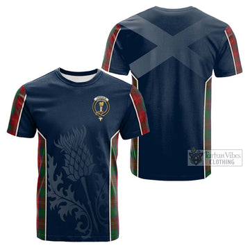 Chisholm Tartan Cotton T-shirt with Family Crest and Scottish Thistle Vibes Sport Style