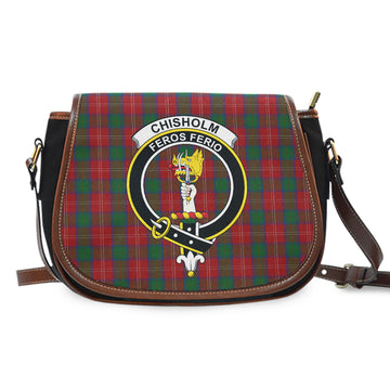 Chisholm Tartan Saddle Bag with Family Crest