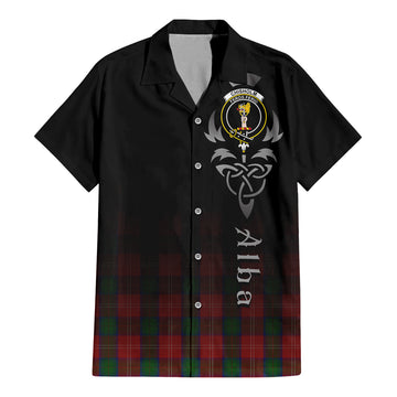 Chisholm Tartan Hawaiian Shirt Shirt Featuring Alba Gu Brath Family Crest Celtic Inspired
