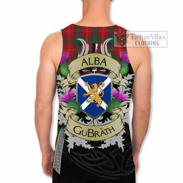 Tartan Vibes Clothing Chisholm Tartan Family Crest Men's Tank Top Lion Rampant Royal Thistle Shield Celtic Inspired