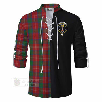 Tartan Vibes Clothing Chisholm Tartan Ghillie Kilt Shirt with Family Crest and Half Of Me Style