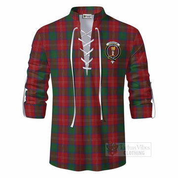Tartan Vibes Clothing Chisholm Tartan Ghillie Kilt Shirt with Family Crest DNA In Me Style