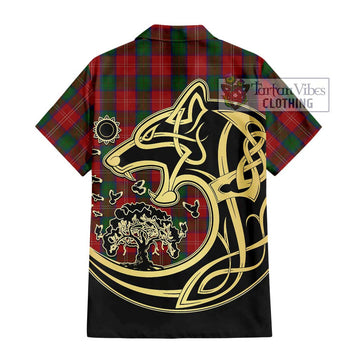 Chisholm Tartan Hawaiian Shirt with Family Crest Celtic Wolf Style