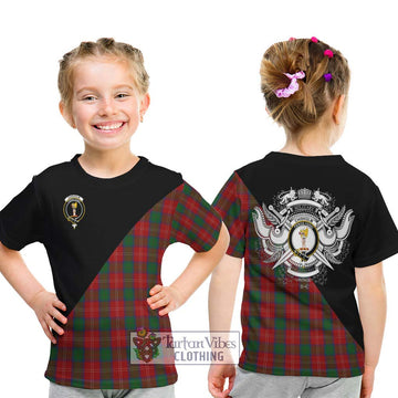 Chisholm Tartan Kid T-Shirt with Family Crest and Military Logo Style - Tartanvibesclothing Shop