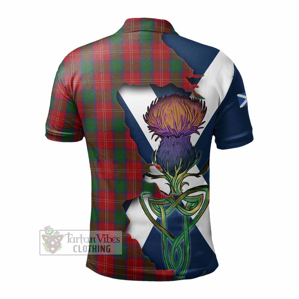 Tartan Vibes Clothing Chisholm Tartan Family Crest Polo Shirt Scottish Thistle Celtic Inspired