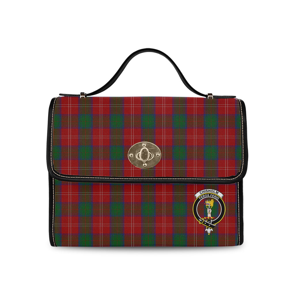 chisholm-tartan-leather-strap-waterproof-canvas-bag-with-family-crest