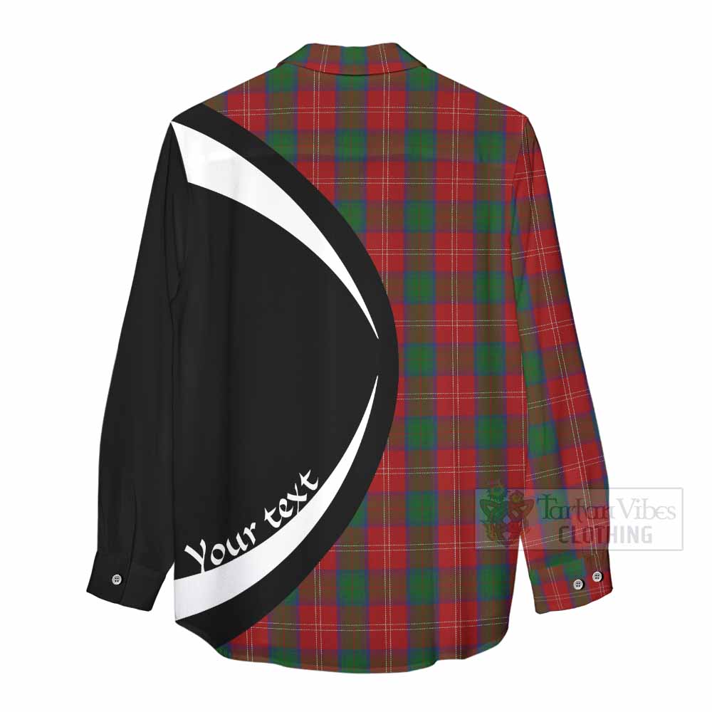 Chisholm Tartan Women's Casual Shirt with Family Crest Circle Style - Tartan Vibes Clothing