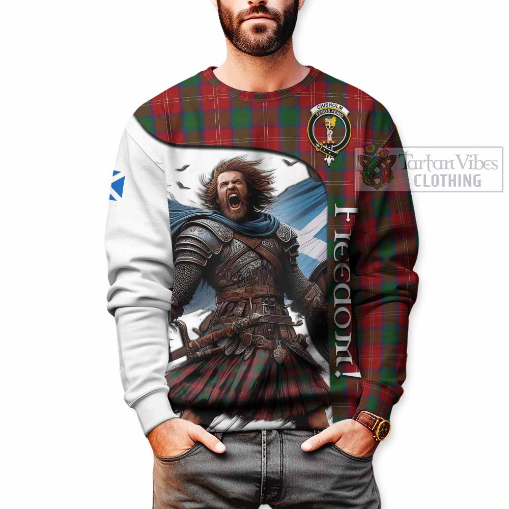 Chisholm Crest Tartan Sweatshirt Inspired by the Freedom of Scottish Warrior - Tartan Vibes Clothing