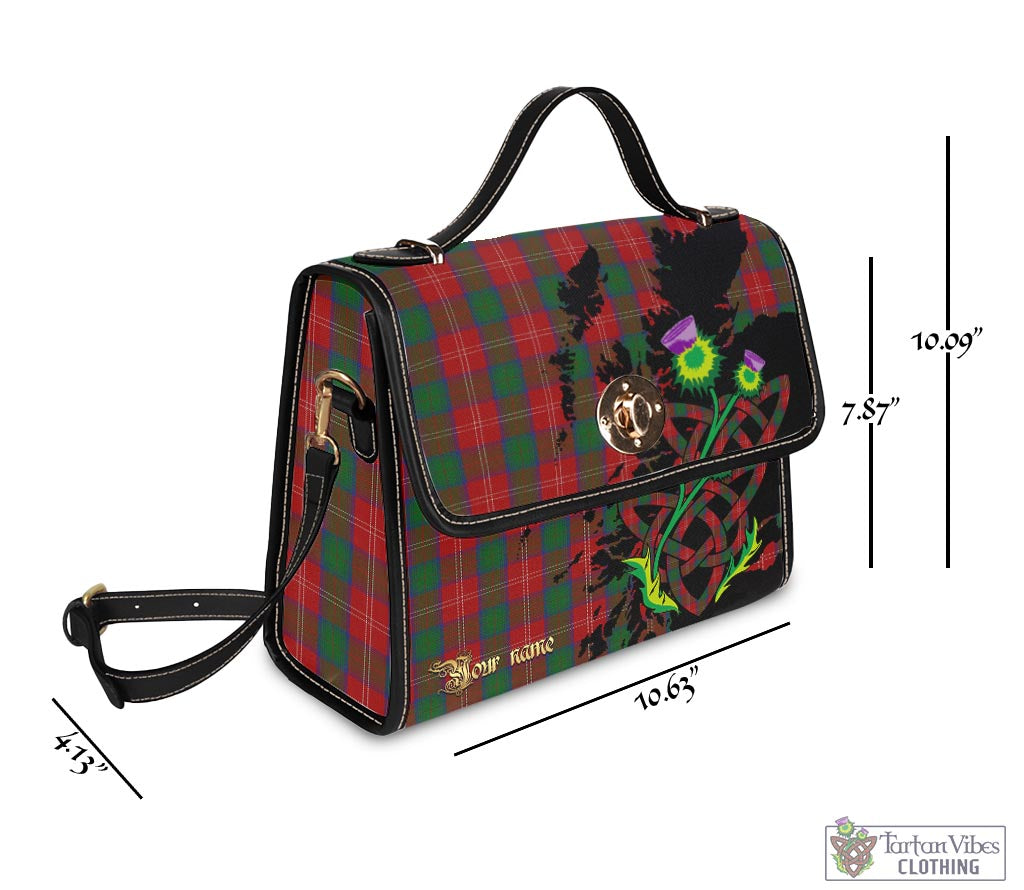 Tartan Vibes Clothing Chisholm Tartan Waterproof Canvas Bag with Scotland Map and Thistle Celtic Accents