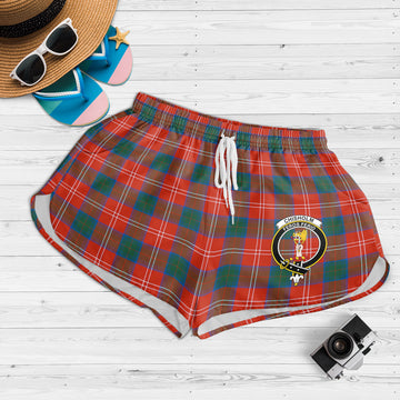 Chisholm Ancient Tartan Womens Shorts with Family Crest