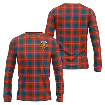 Chisholm Ancient Tartan Long Sleeve T-Shirt with Family Crest