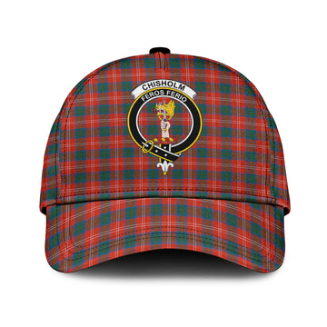 Chisholm Ancient Tartan Classic Cap with Family Crest