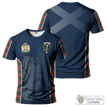 Chisholm Ancient Tartan T-Shirt with Family Crest and Lion Rampant Vibes Sport Style
