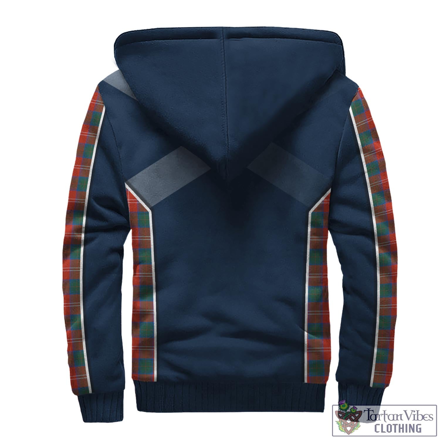 Tartan Vibes Clothing Chisholm Ancient Tartan Sherpa Hoodie with Family Crest and Lion Rampant Vibes Sport Style