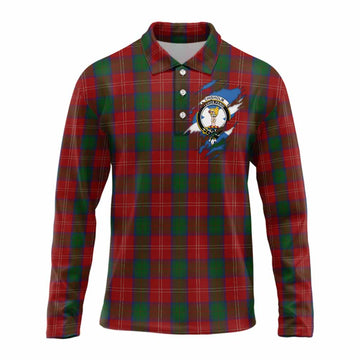 Chisholm Clan Crest In Me Tartan Long Sleeve Polo Shirt Scotland Flag Style