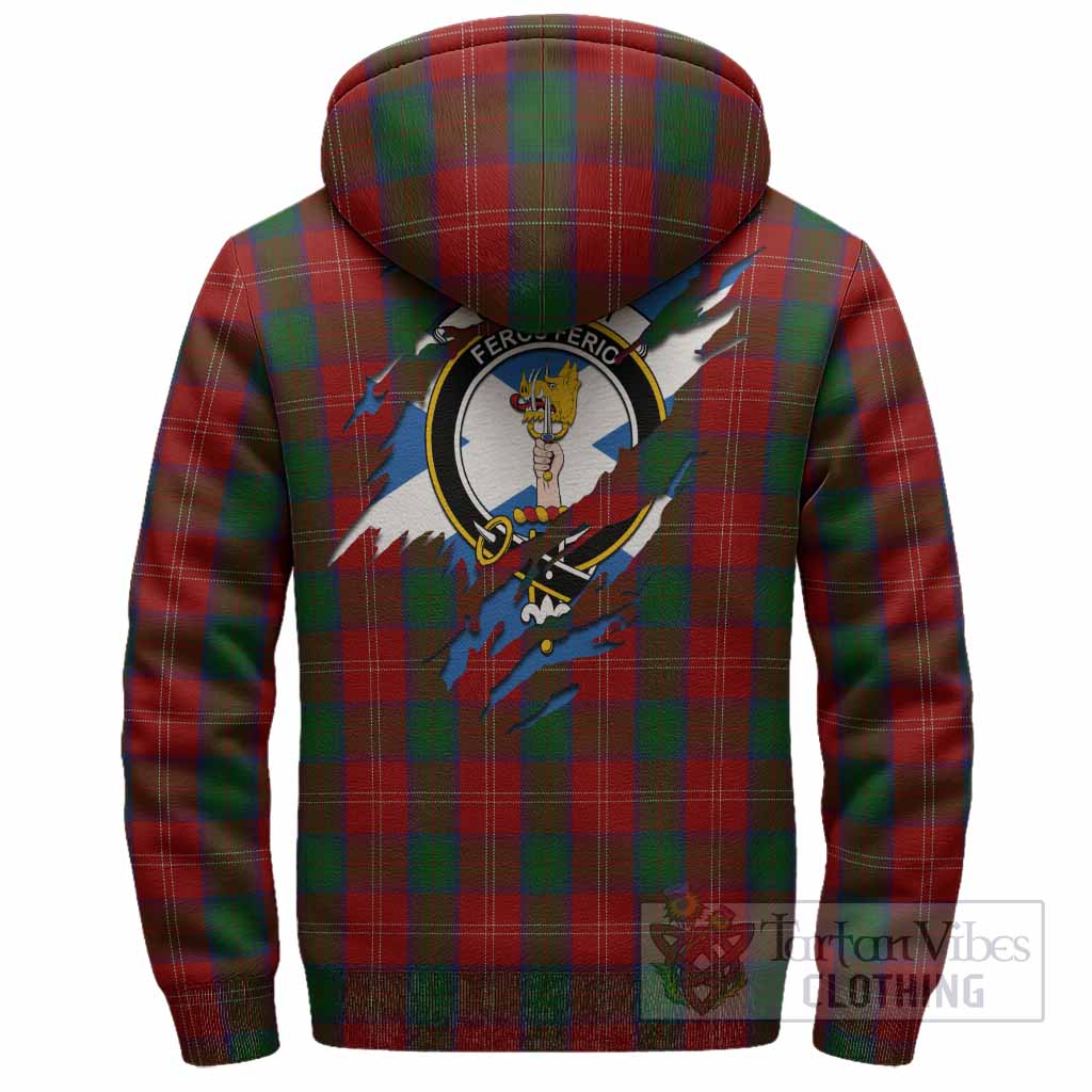 Chisholm Clan Crest In Me Tartan Sherpa Hoodie Scotland Flag Style