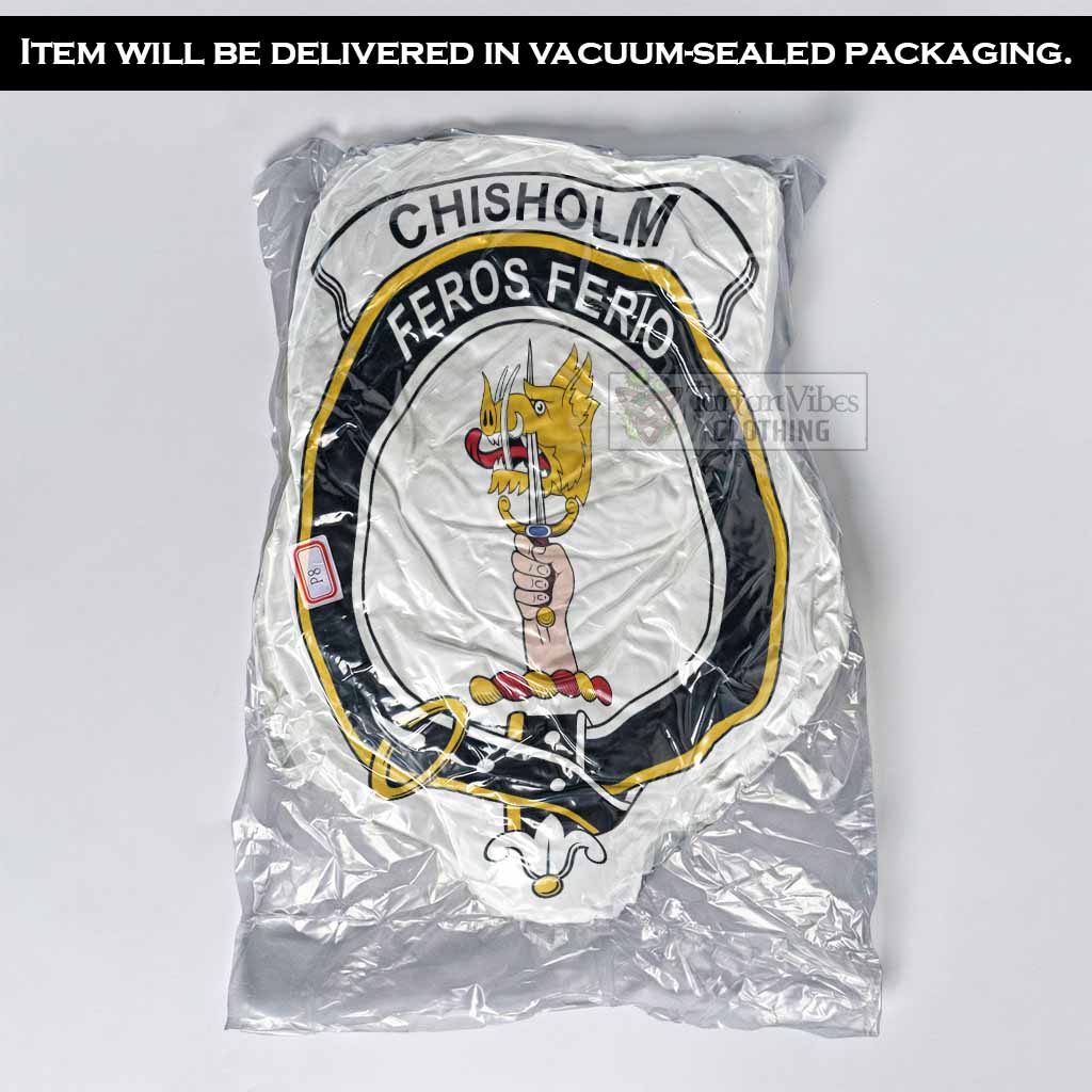 Chisholm Clan Crest Shaped Throw Pillow, Scottish Clan Badge Decorative Pillow