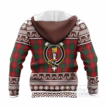 Chisholm Clan Tartan Christmas Knitted Hoodie with Family Crest