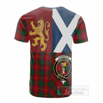 Chisholm Crest Tartan Cotton T-shirt with Lion Rampant Saltire Style
