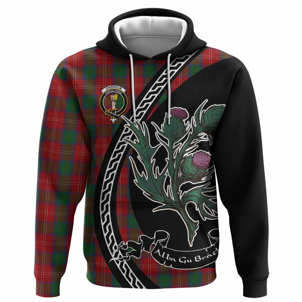Chisholm Family Crest Tartan Hoodie Alba Thistle Inspired - Tartan Vibes Clothing
