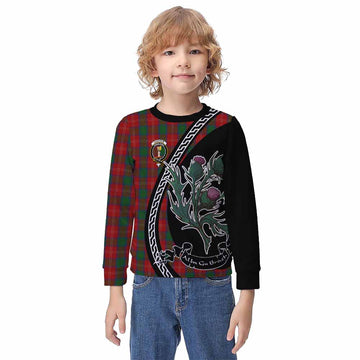 Chisholm Family Crest Tartan Kid Knitted Sweatshirt Alba Thistle Inspired - Tartan Vibes Clothing