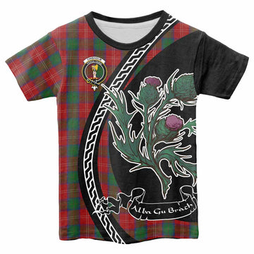 Chisholm Family Crest Tartan Kid T-shirt Alba Thistle Inspired - Tartan Vibes Clothing