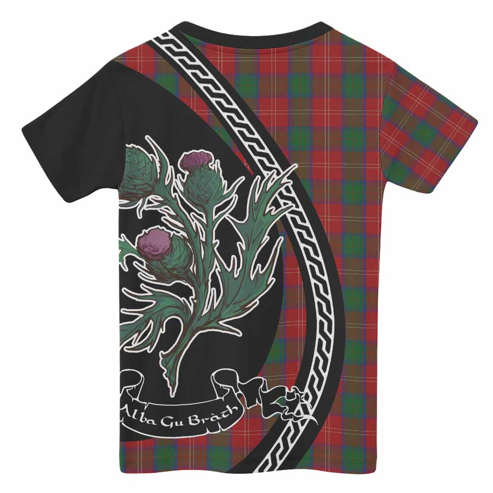 Chisholm Family Crest Tartan Kid T-shirt Alba Thistle Inspired - Tartan Vibes Clothing