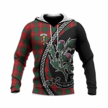 Chisholm Family Crest Tartan Knitted Hoodie Alba Thistle Inspired