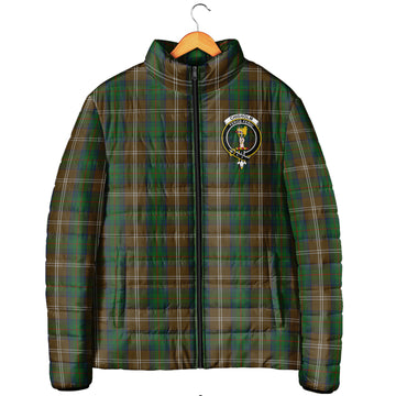 Chisholm Hunting Tartan Padded Jacket with Family Crest