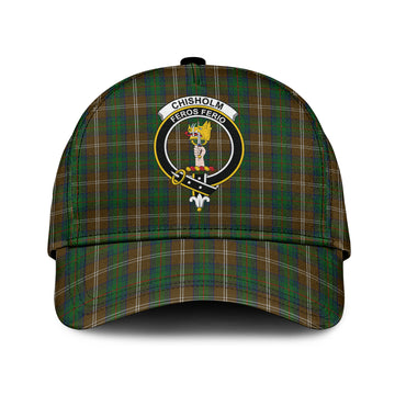 Chisholm Hunting Tartan Classic Cap with Family Crest