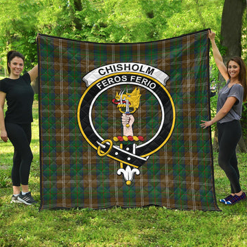 Chisholm Hunting Tartan Quilt with Family Crest