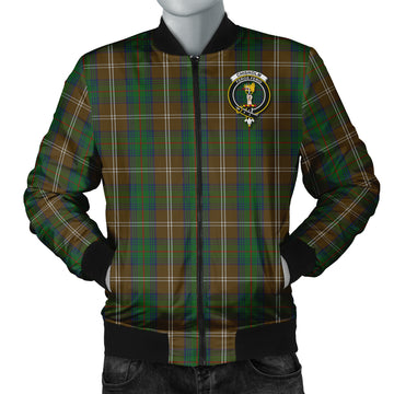 Chisholm Hunting Tartan Bomber Jacket with Family Crest