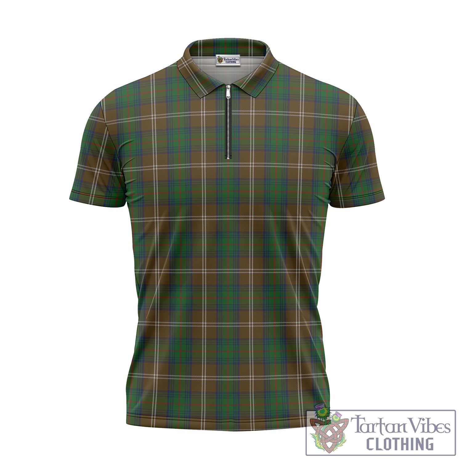 Tartan Vibes Clothing Chisholm Hunting Tartan Zipper Polo Shirt