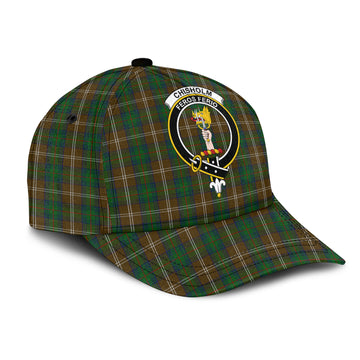 Chisholm Hunting Tartan Classic Cap with Family Crest