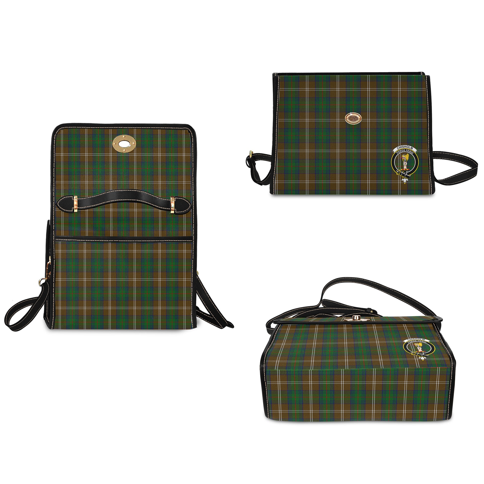chisholm-hunting-tartan-leather-strap-waterproof-canvas-bag-with-family-crest