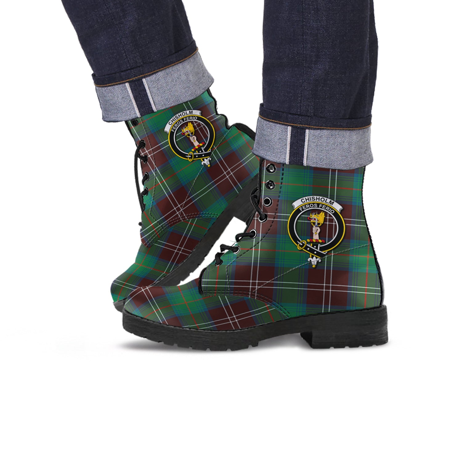 chisholm-hunting-ancient-tartan-leather-boots-with-family-crest