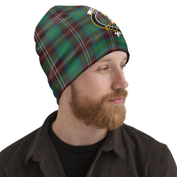 Chisholm Hunting Ancient Tartan Beanies Hat with Family Crest