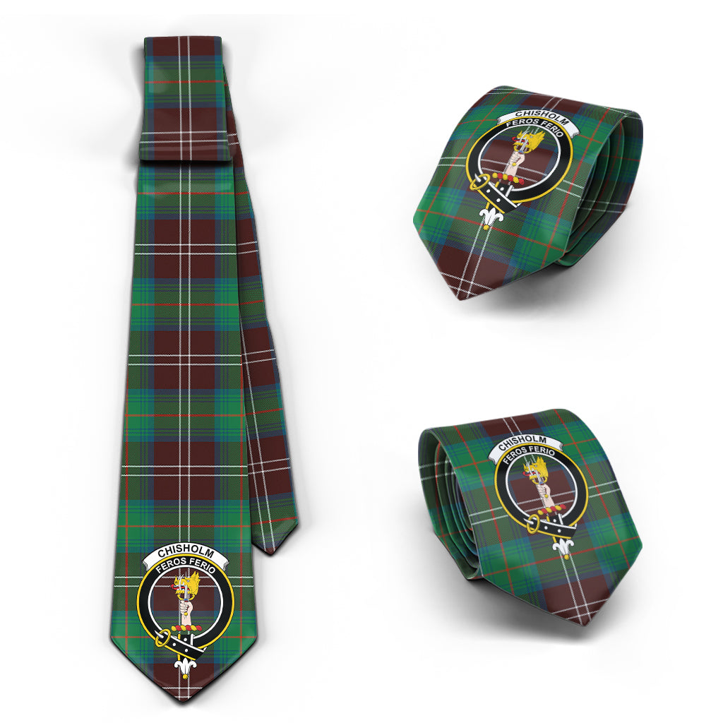 chisholm-hunting-ancient-tartan-classic-necktie-with-family-crest