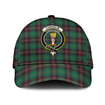 Chisholm Hunting Ancient Tartan Classic Cap with Family Crest